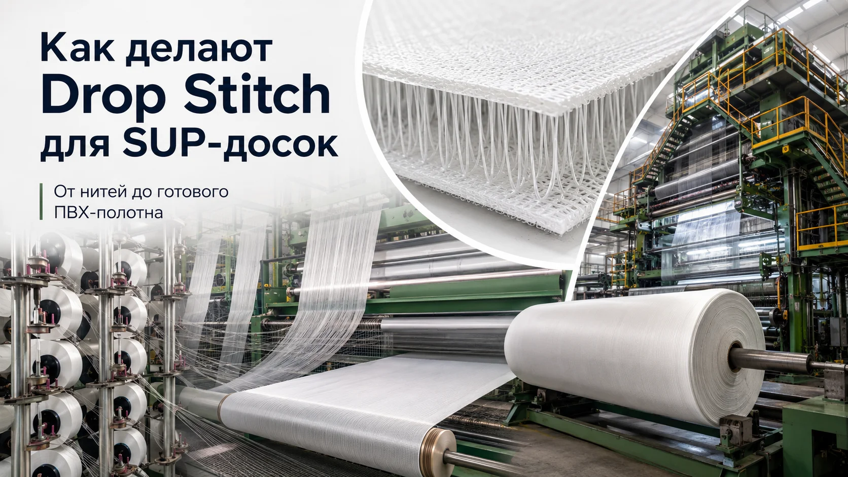 Как делают Drop Stitch для SUP-досок: 6 видео с производства