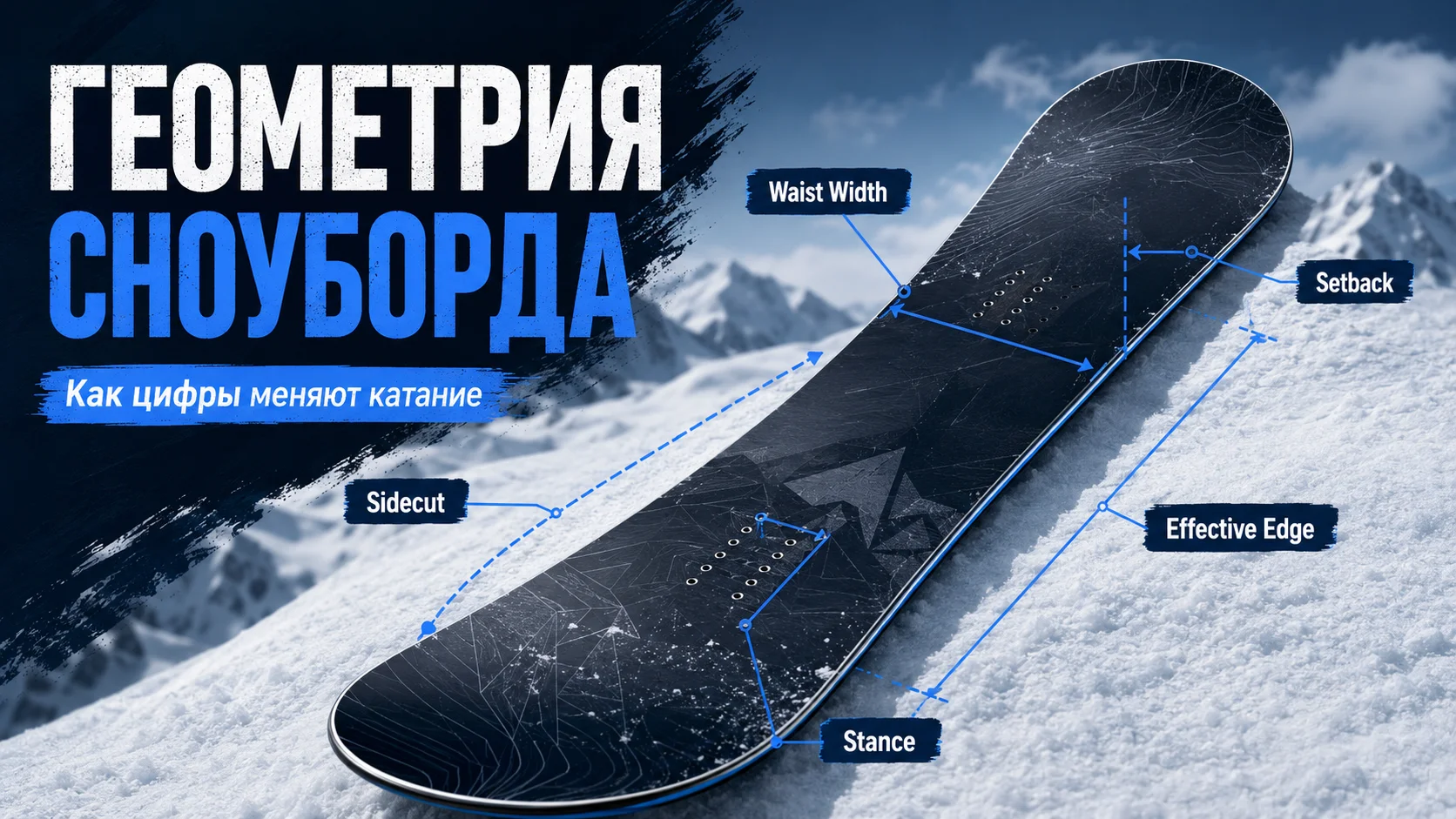 Геометрия сноуборда: Width, Sidecut, Effective Edge и Taper