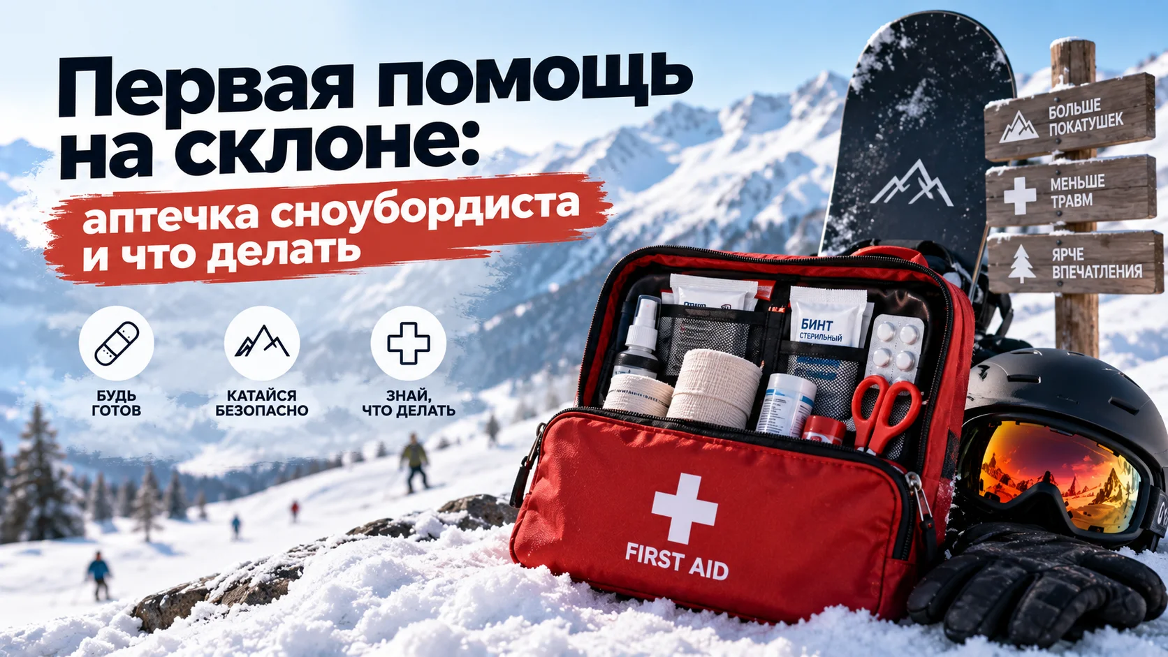 Первая помощь на склоне: аптечка сноубордиста и что делать