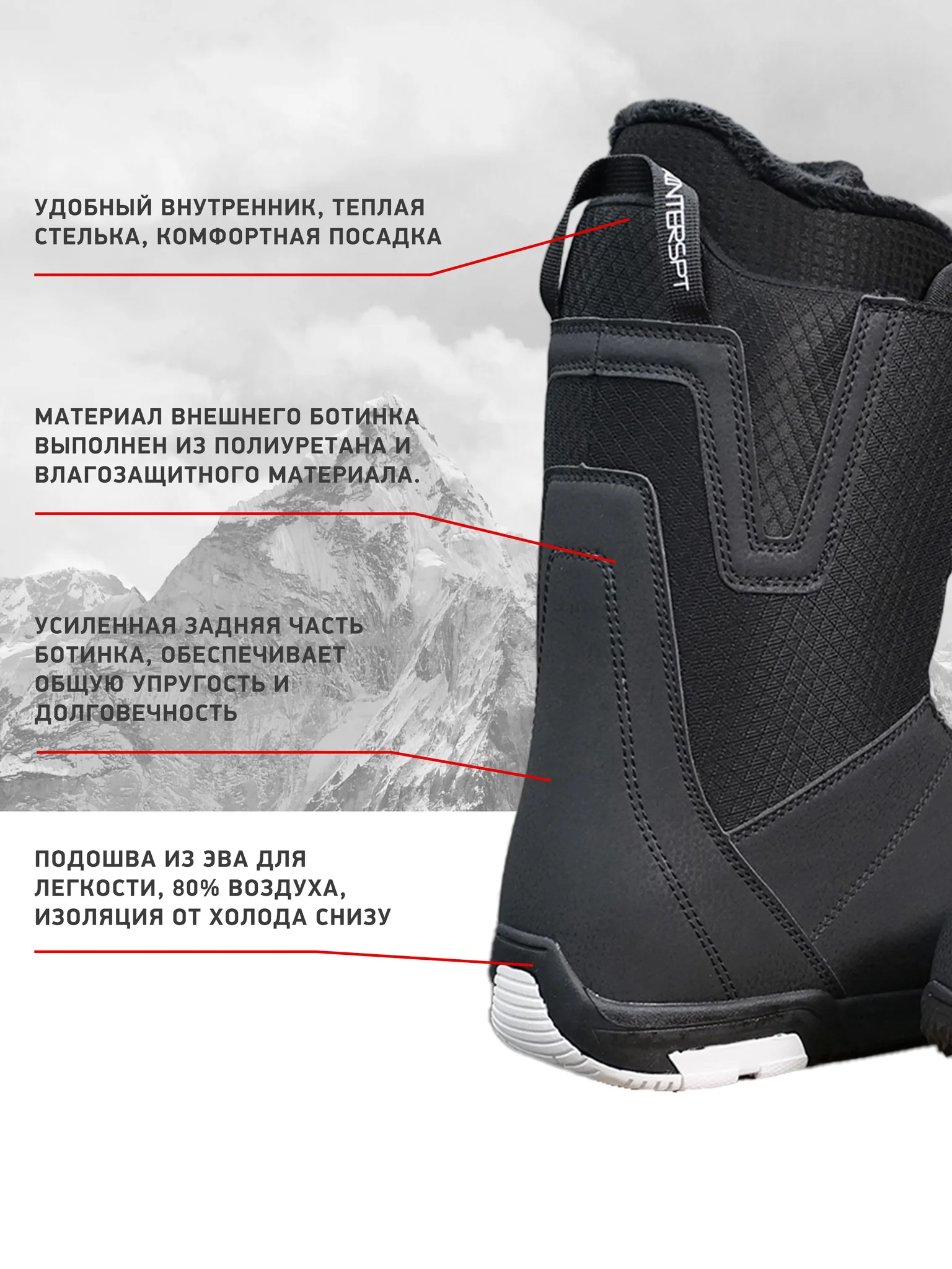 Ботинки сноубордические EasyRider 2028 Black - Ботинки сноубордические | iRide shop фото 5