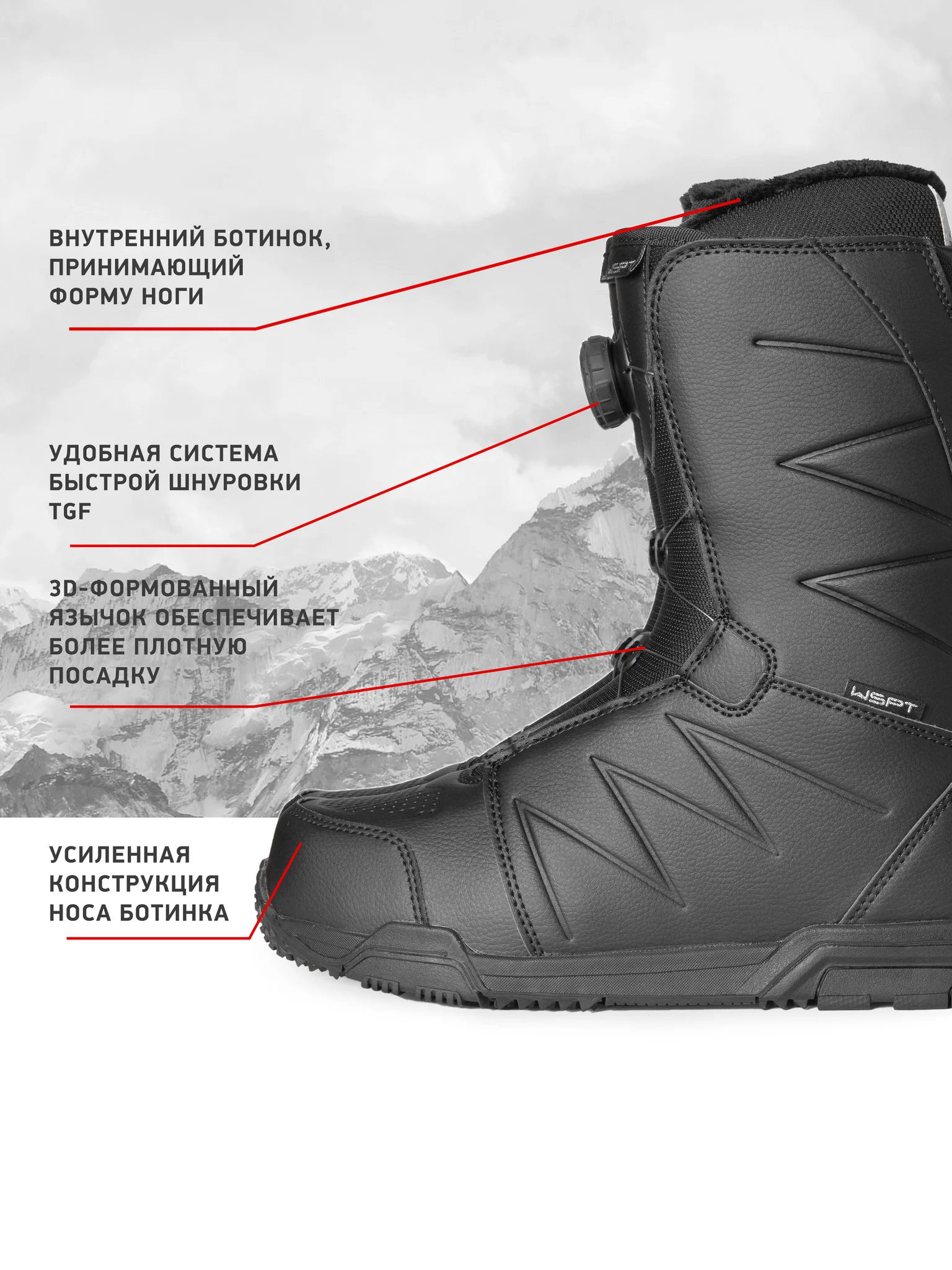 Ботинки сноубордические EasyRider WS 2041 Black - Ботинки сноубордические | iRide shop фото 4