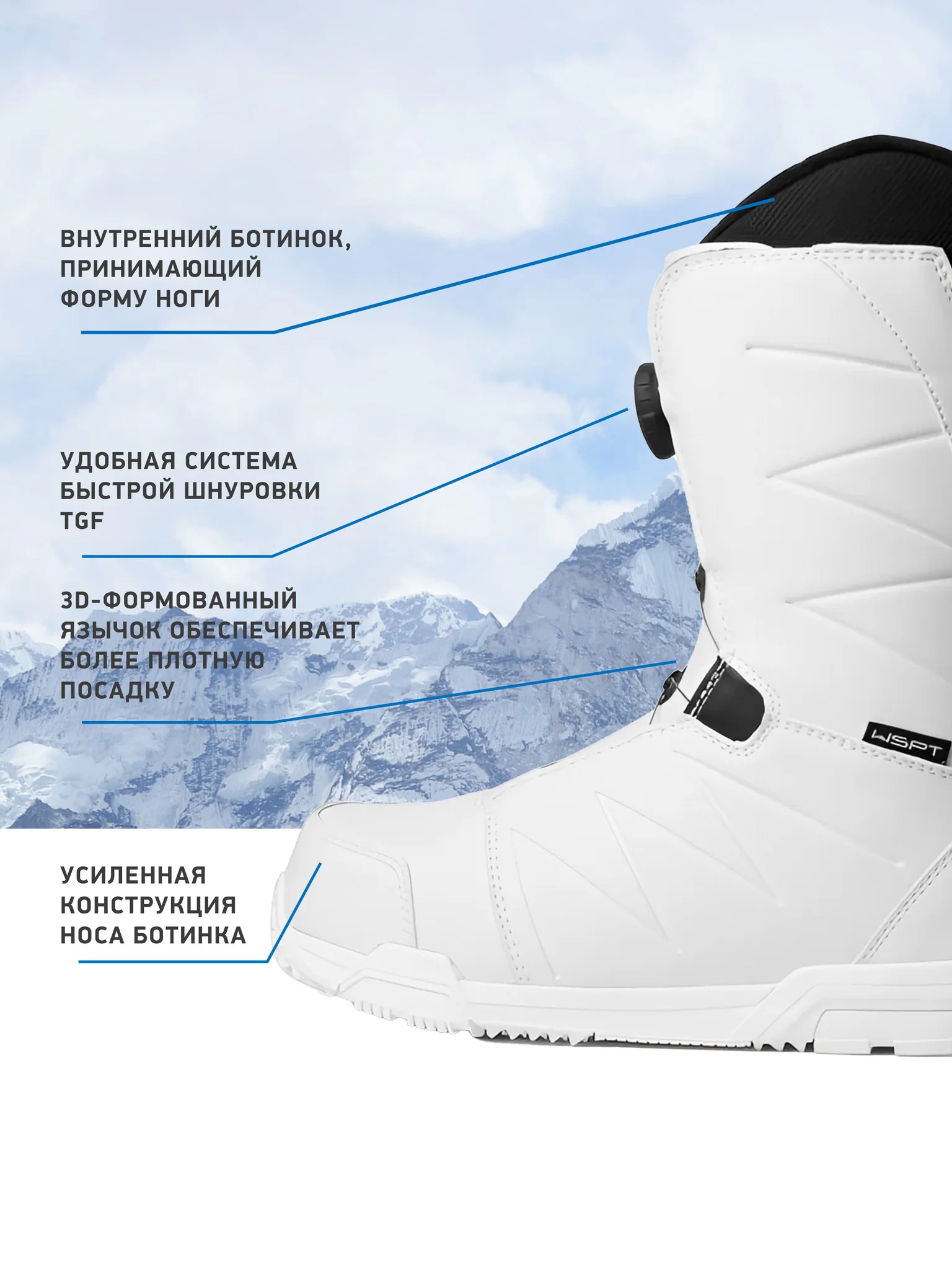 Ботинки сноубордические EasyRider WS 2041 White - Ботинки сноубордические | iRide shop фото 4