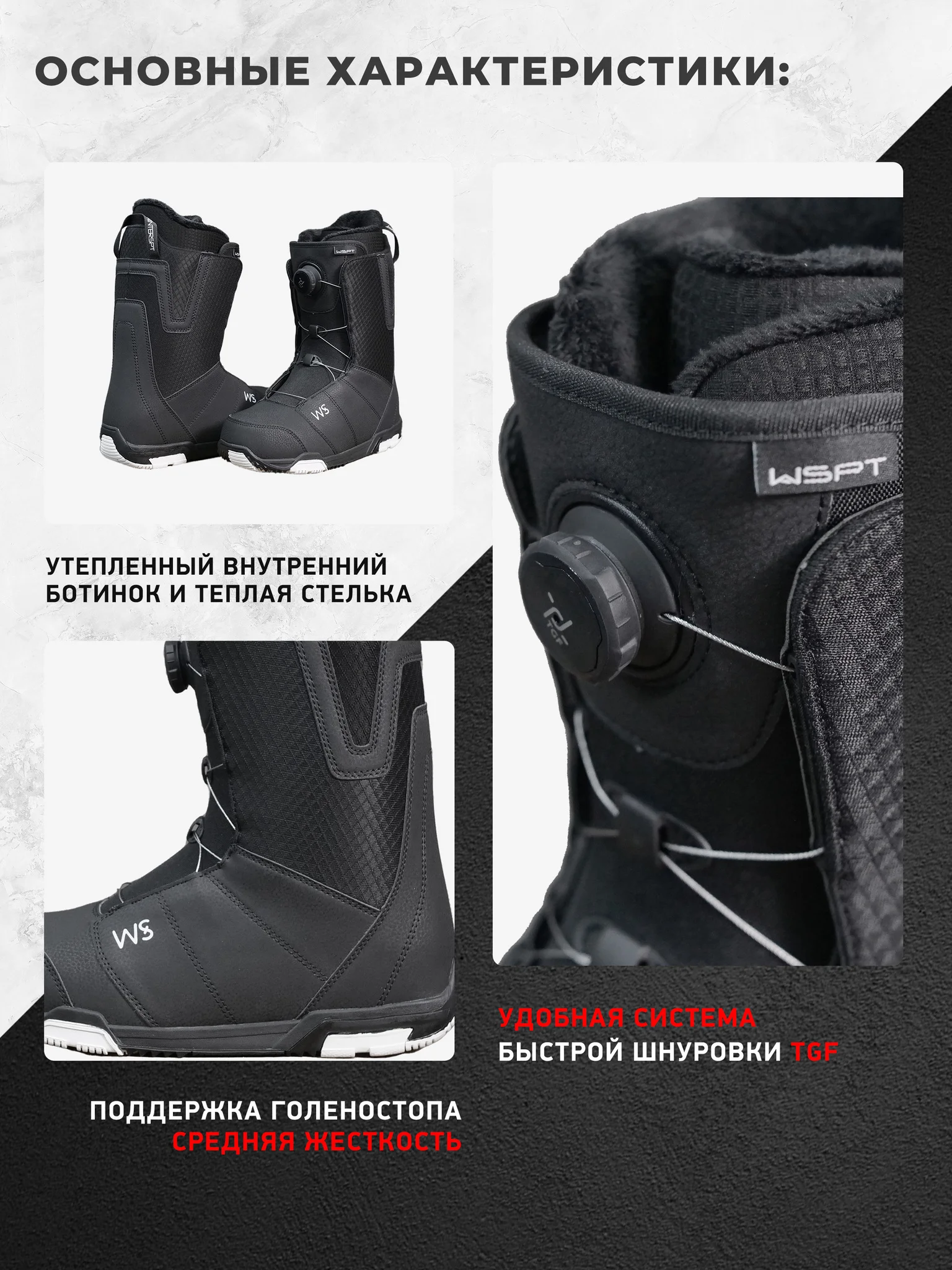 Ботинки сноубордические EasyRider 2028 Black - Ботинки сноубордические | iRide shop фото 2