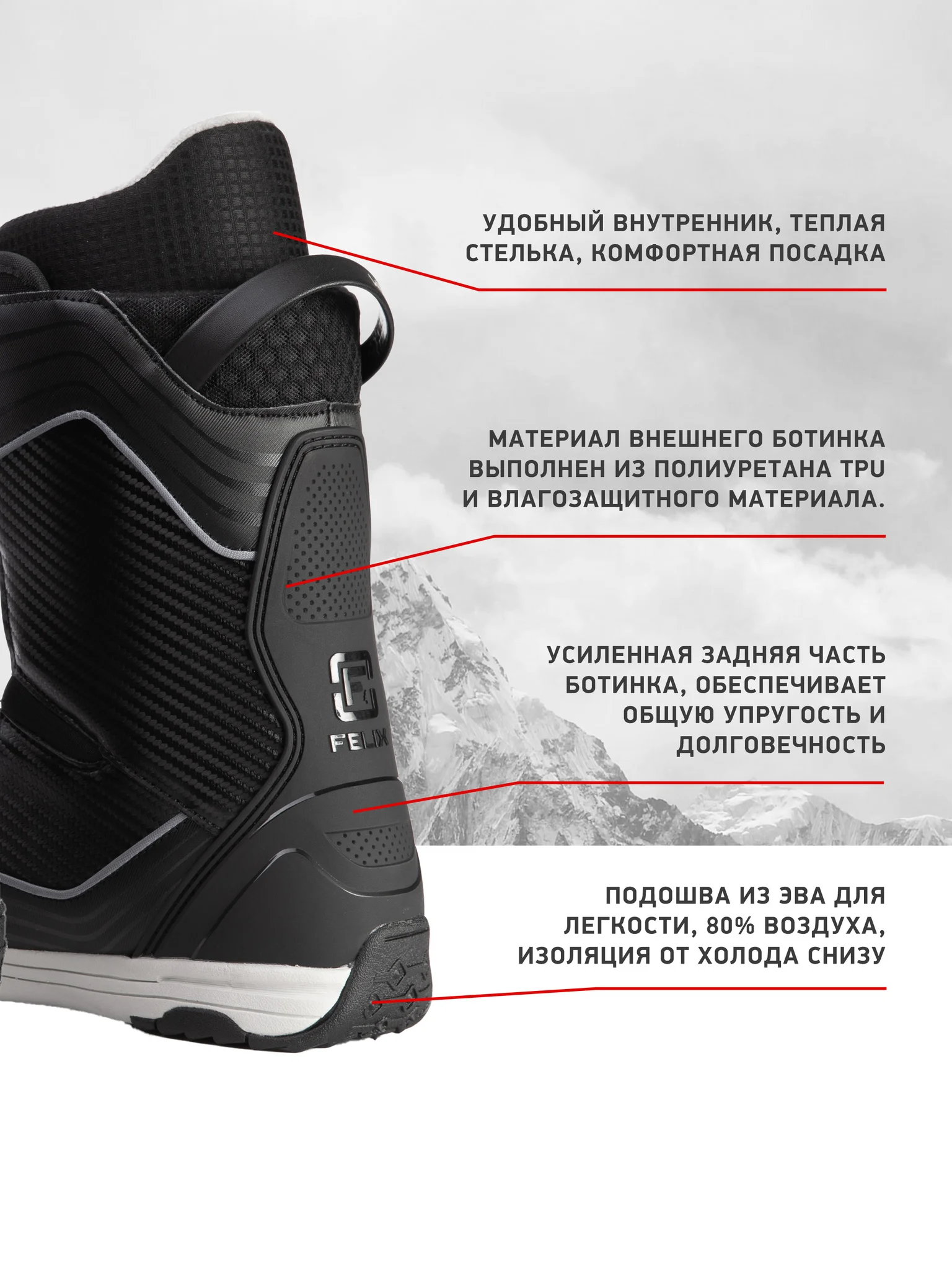 Ботинки сноубордические EasyRider 2101 Black - Ботинки сноубордические | iRide shop фото 5